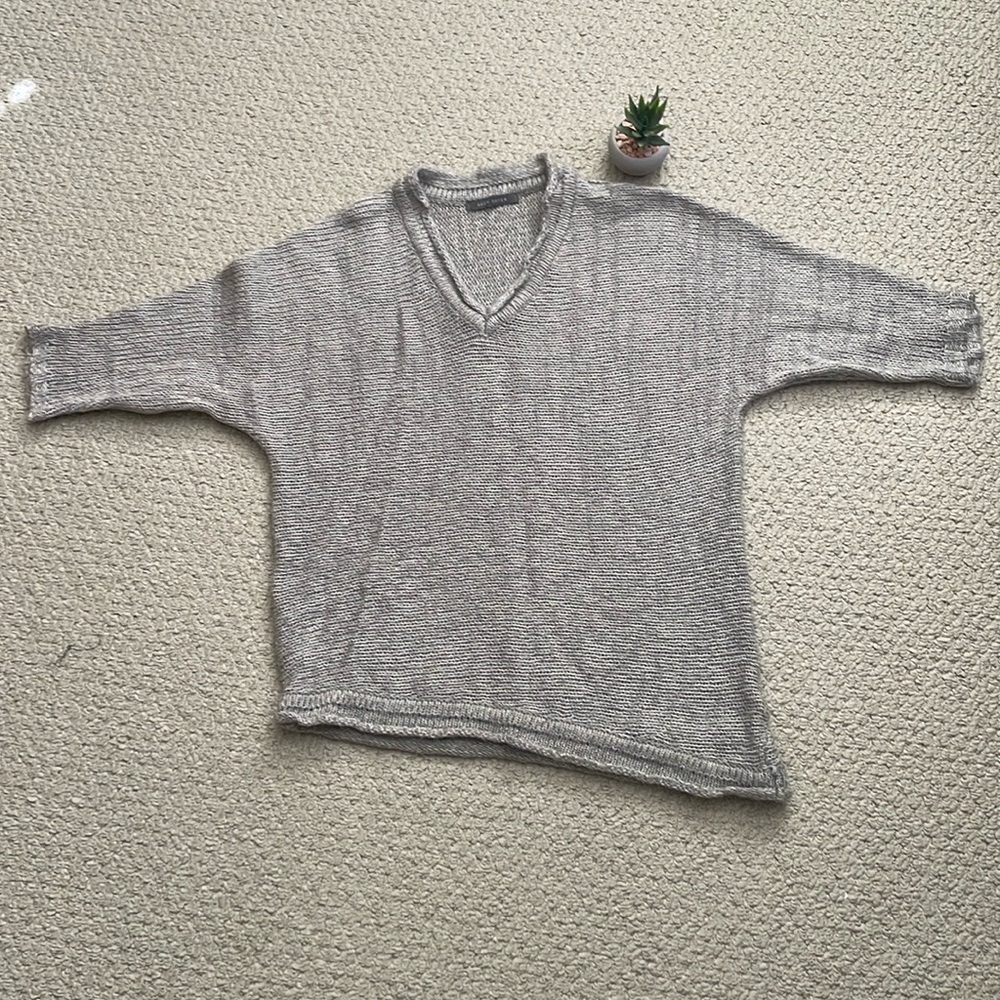 Suzy shier asymmetrical v neck sweater x small